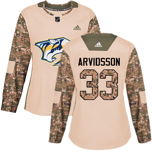 Adidas Predators #33 Viktor Arvidsson Camo Authentic Veterans Day Women's Stitched NHL Jersey